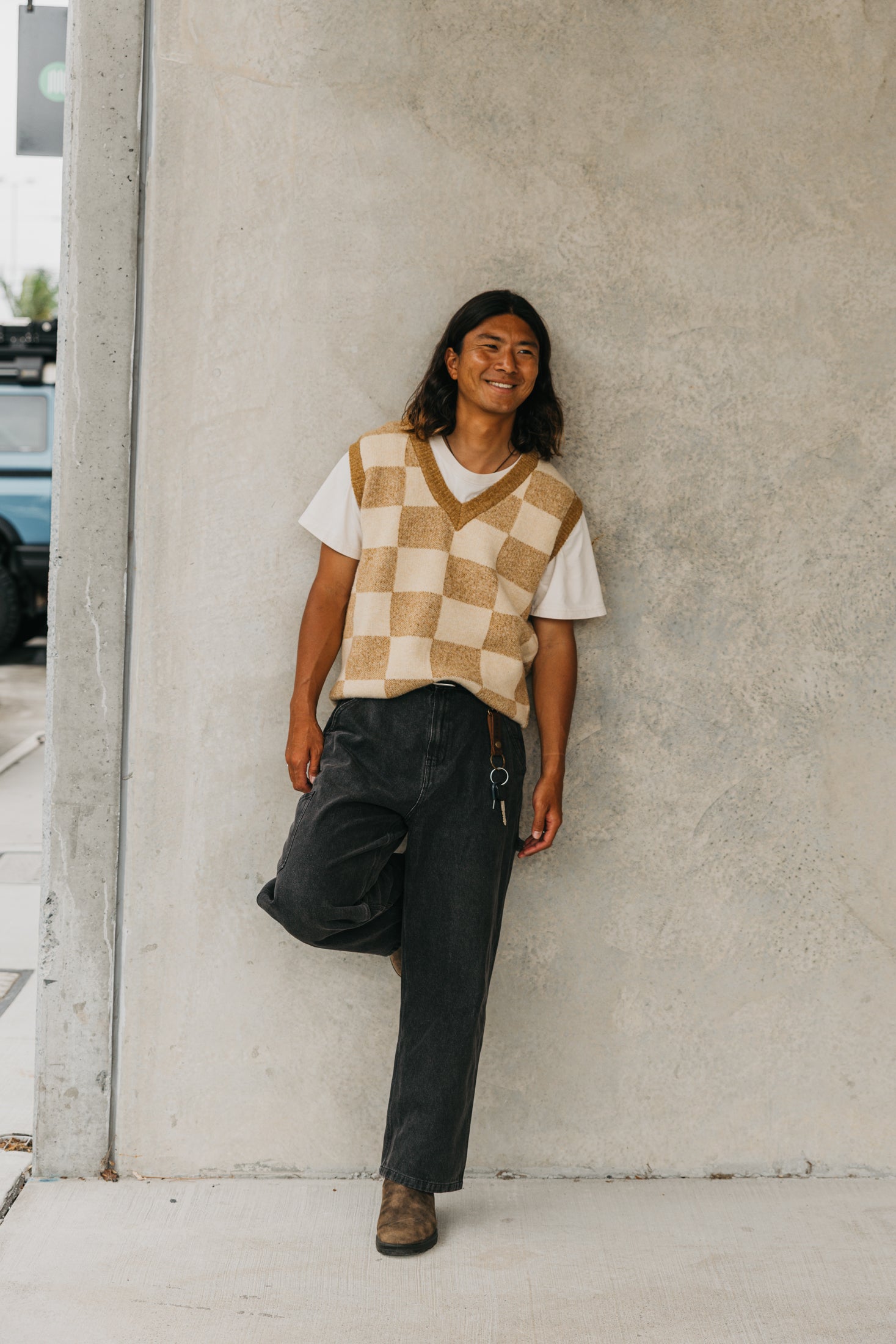 Archie - Brown Checkered Vest