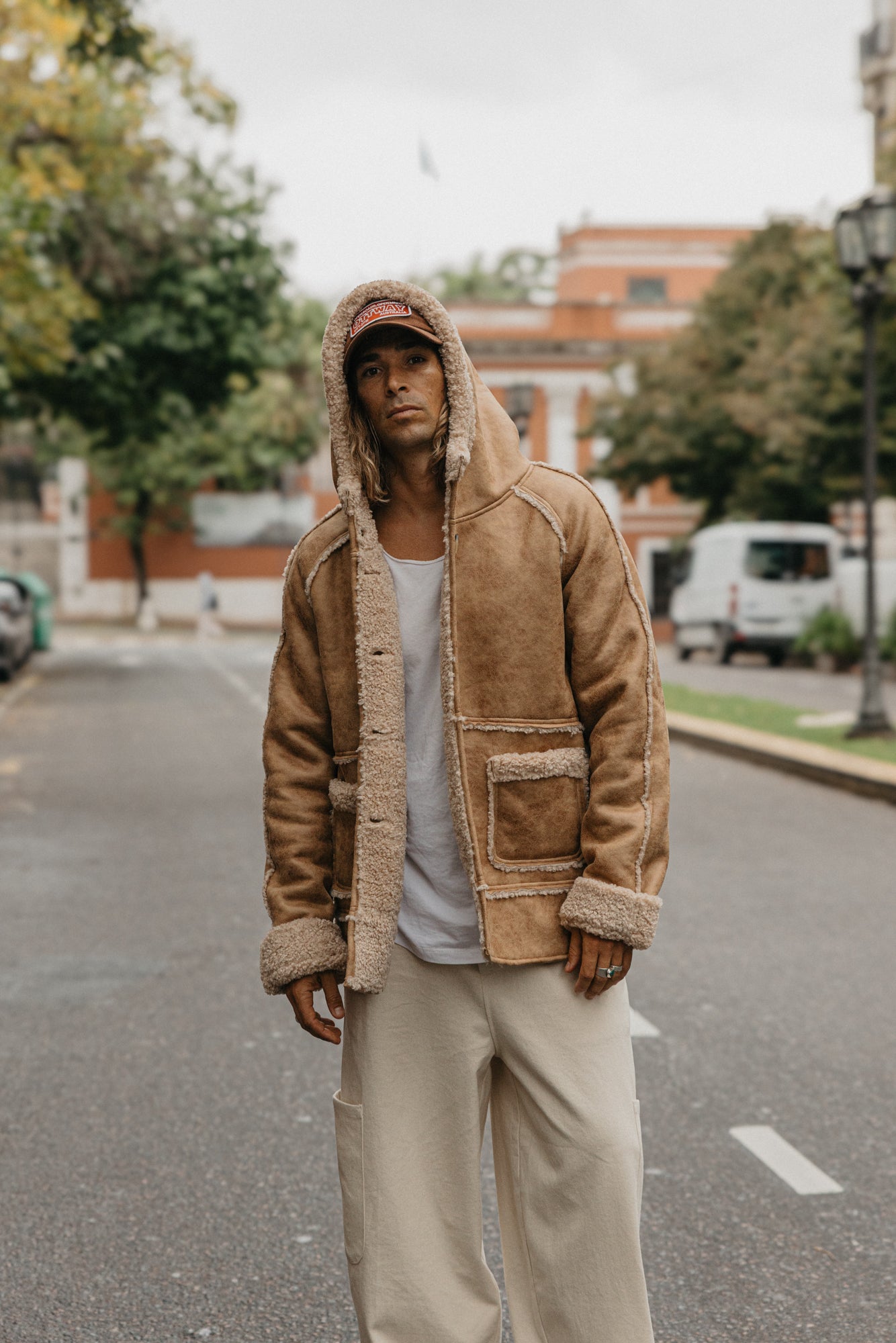 Wildway Sherpa Suede Jacket - Light Brown