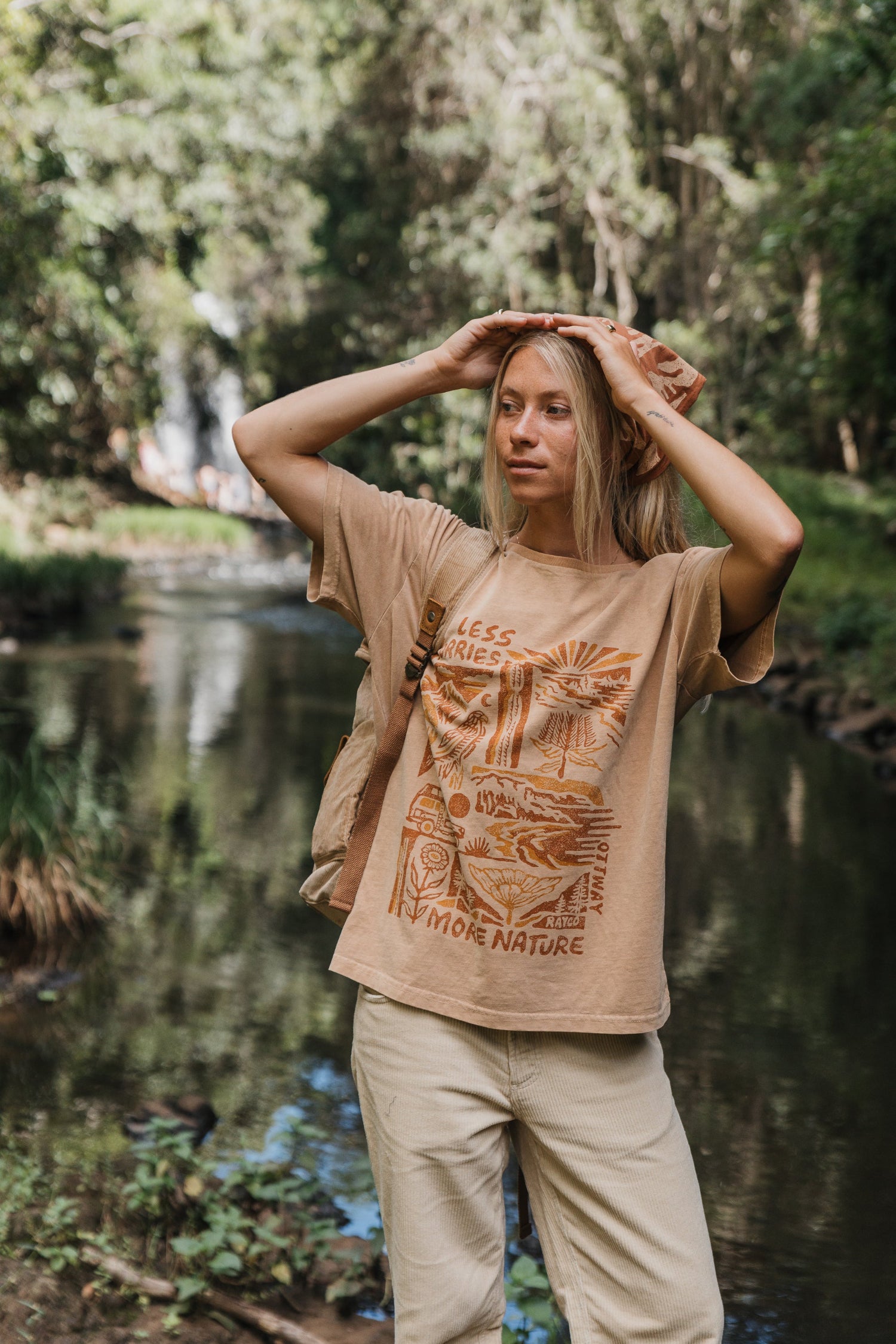 Less Worries More Nature Rayco Unisex T-Shirt - Rust