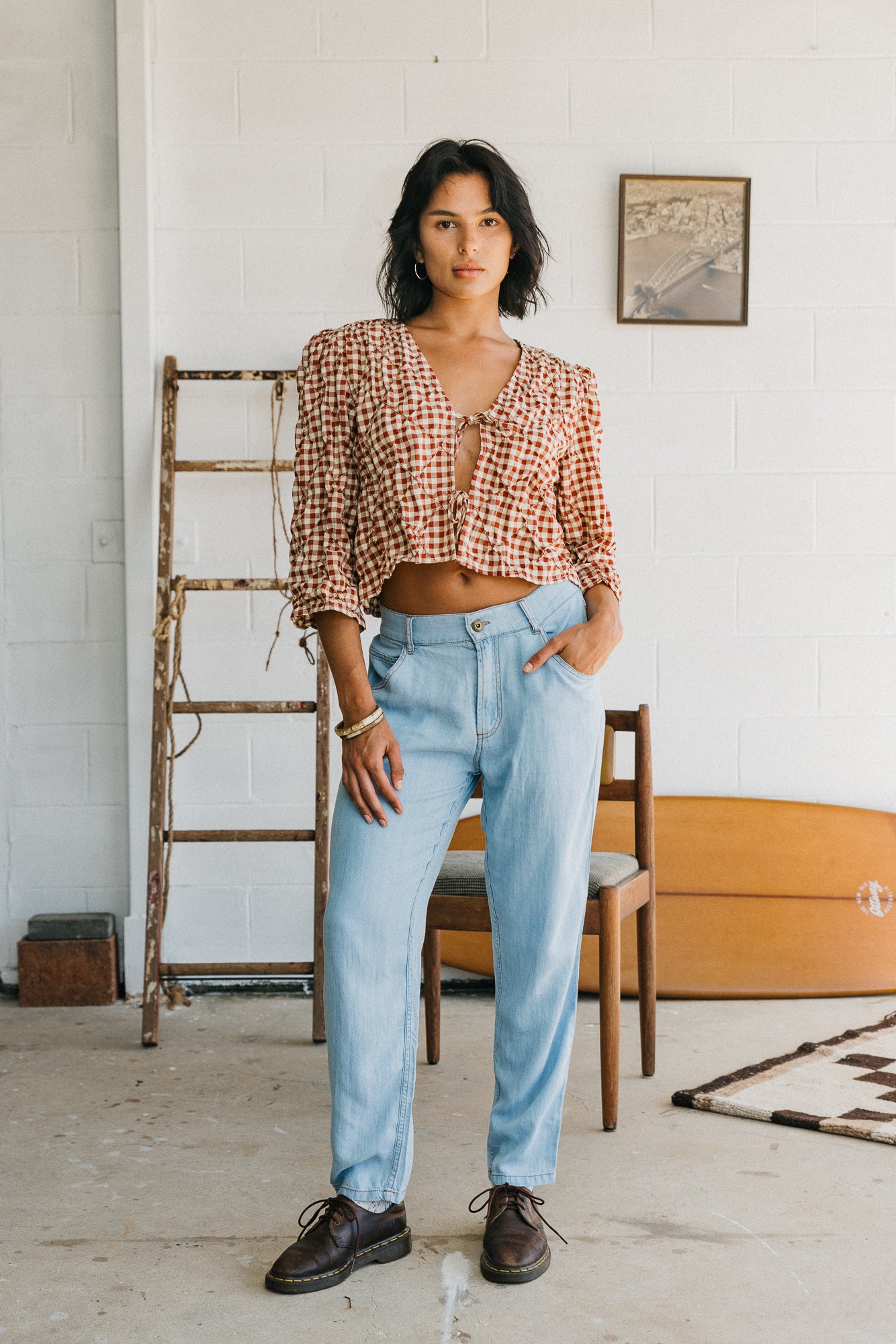 Miller - Unisex Textured Pants - Light Denim