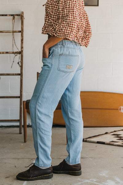 Miller - Unisex Textured Pants - Light Denim