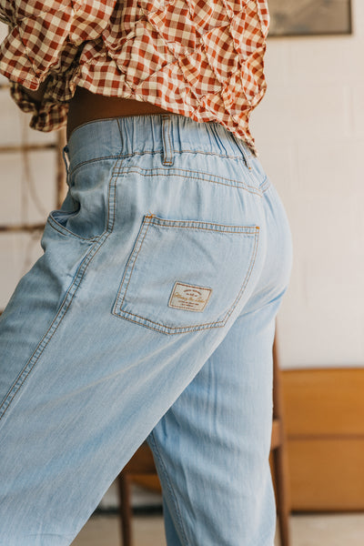 Miller - Unisex Textured Pants - Light Denim