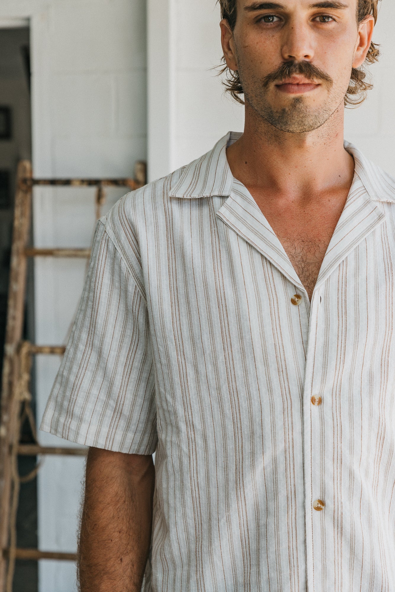 Bailey - Textured Striped Short Sleeve Shirt