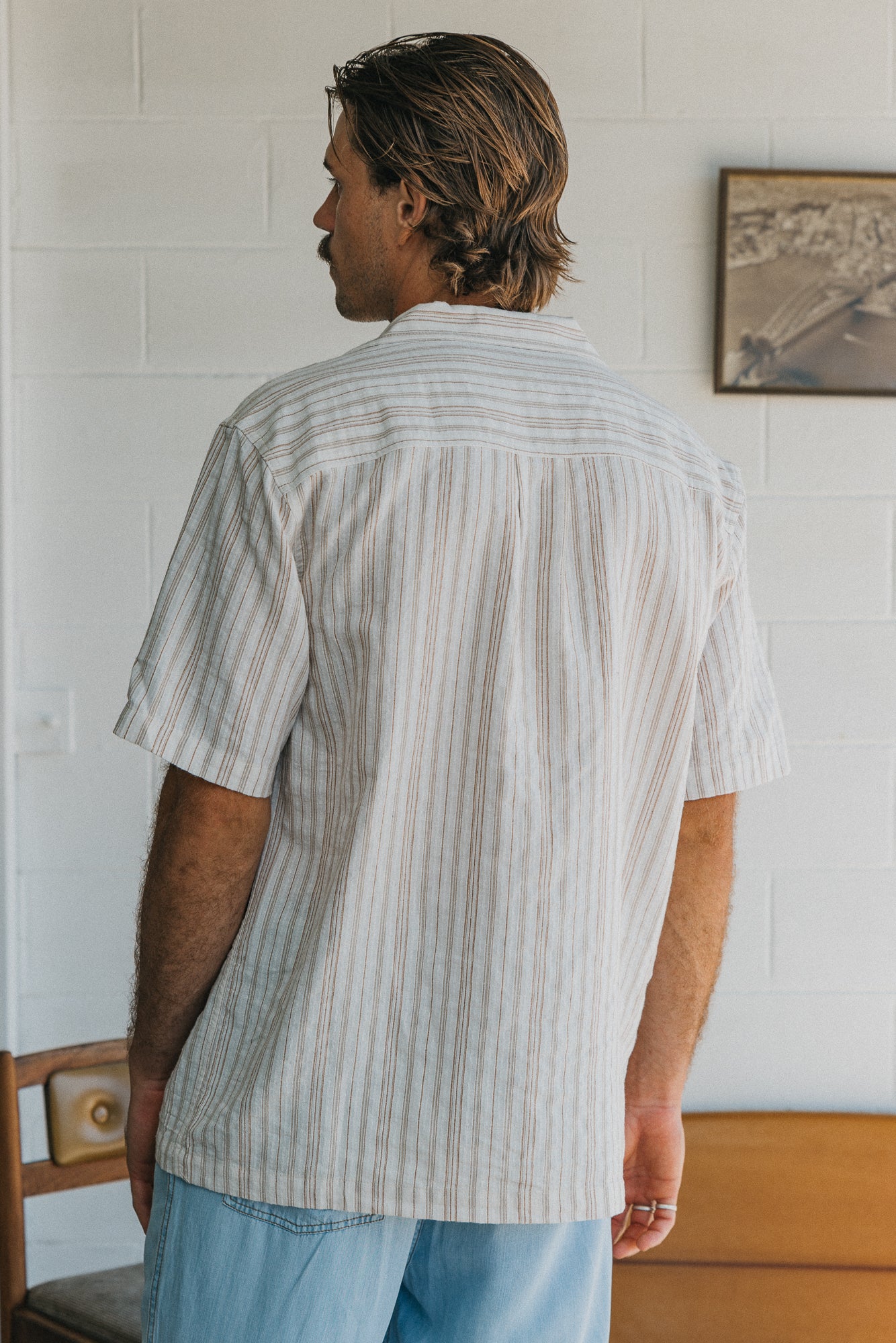 Bailey - Textured Striped Short Sleeve Shirt