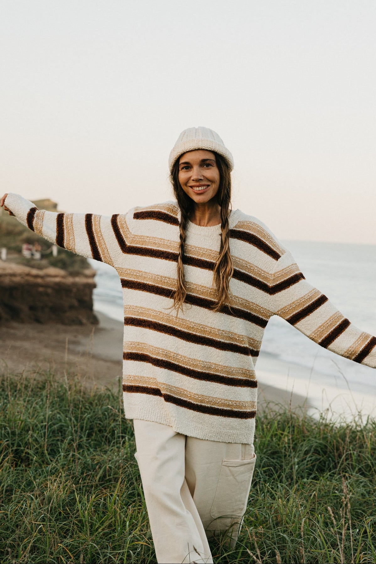 Sundance Striped Knit Unisex - Cream