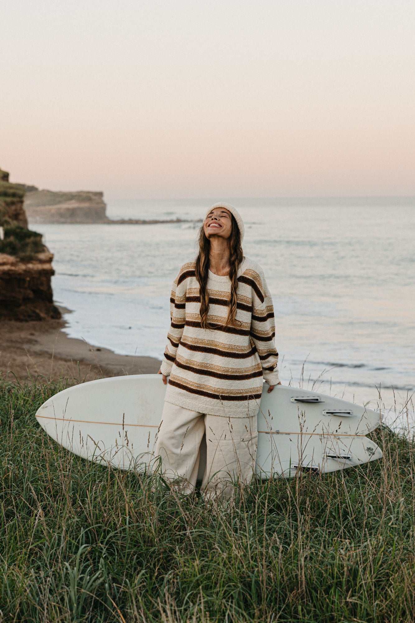 Sundance Striped Knit Unisex - Cream