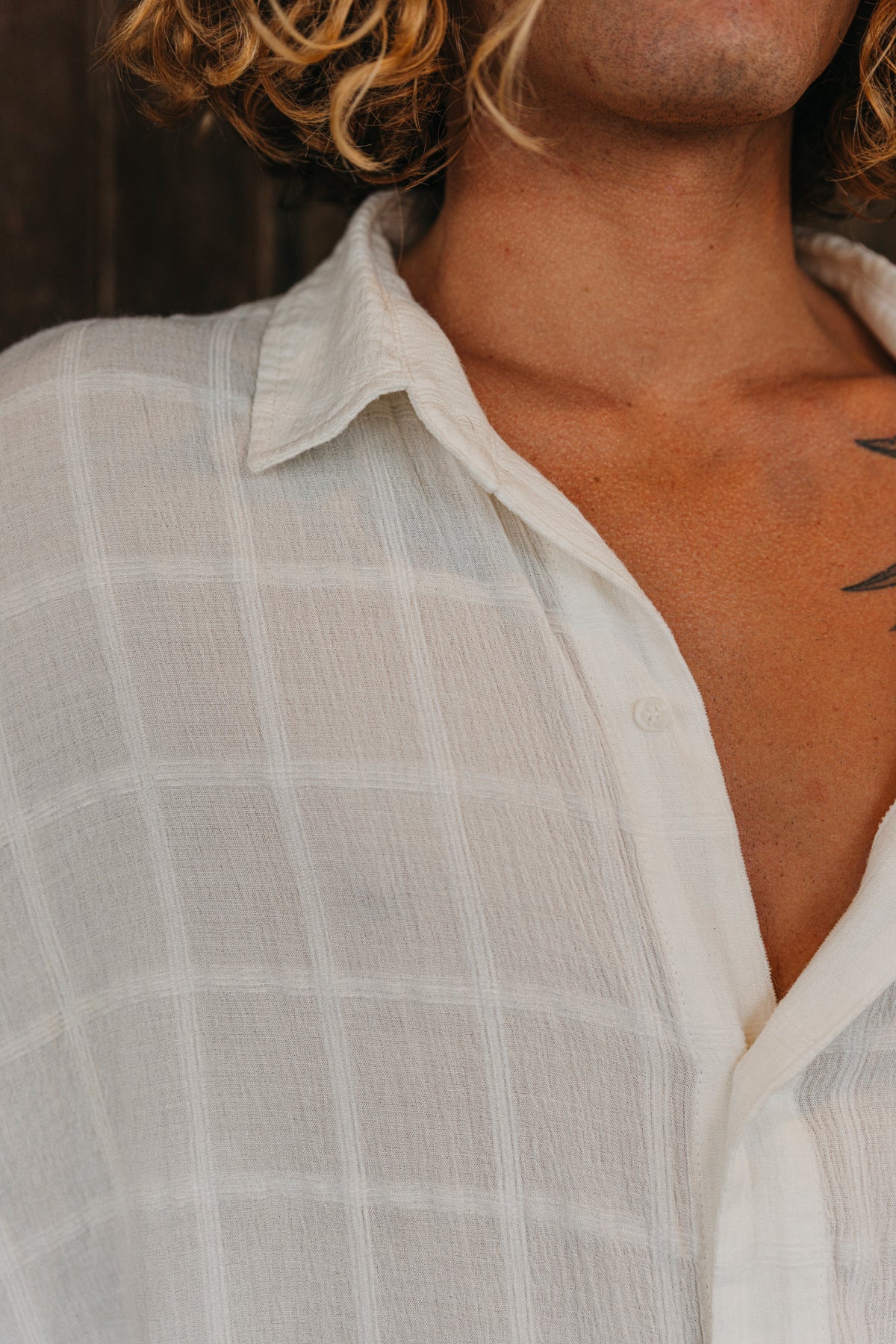Seabreeze - White Plaid Short Sleeve Shirt
