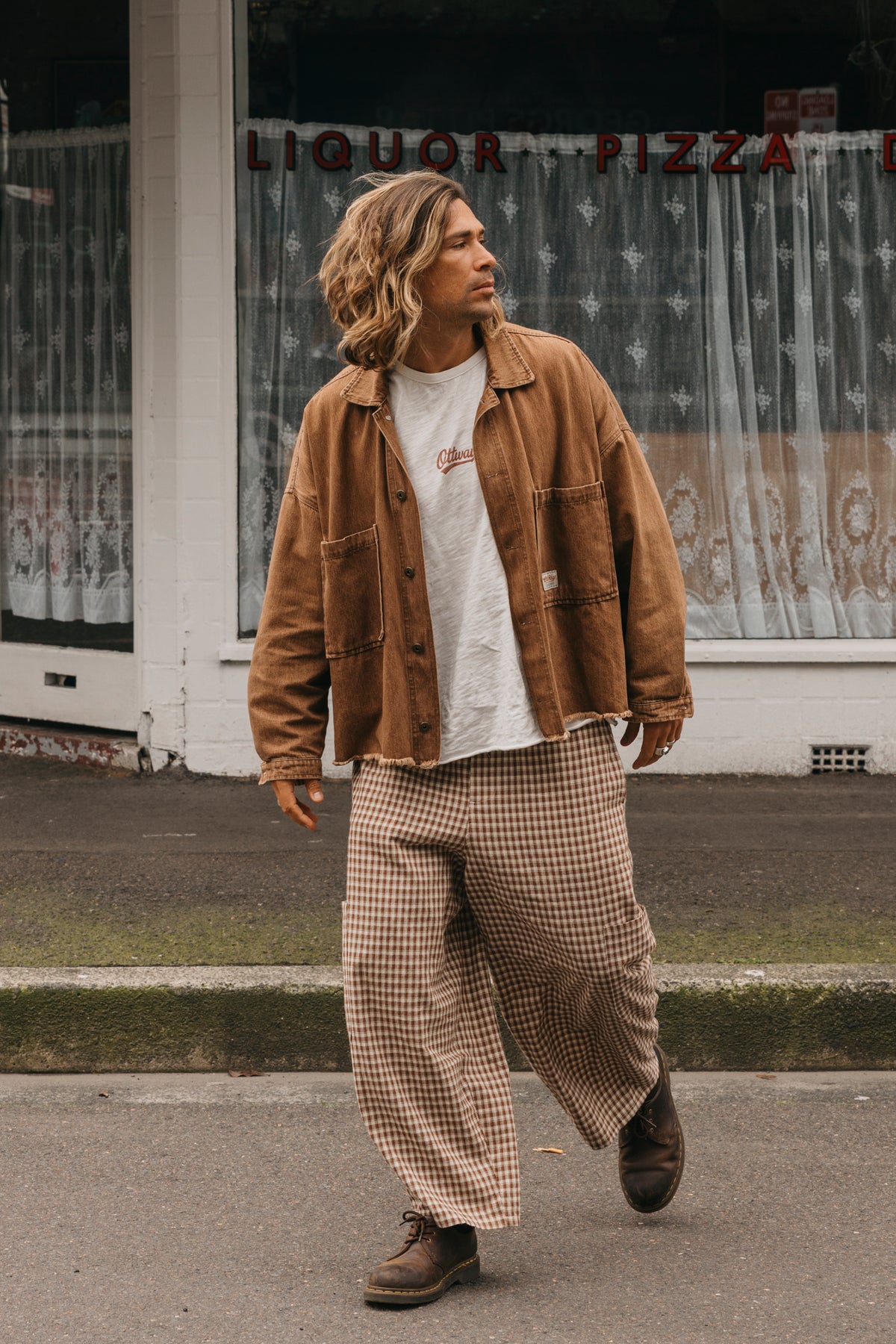 Chef Ottway Pants - Brown and Cream Plaid