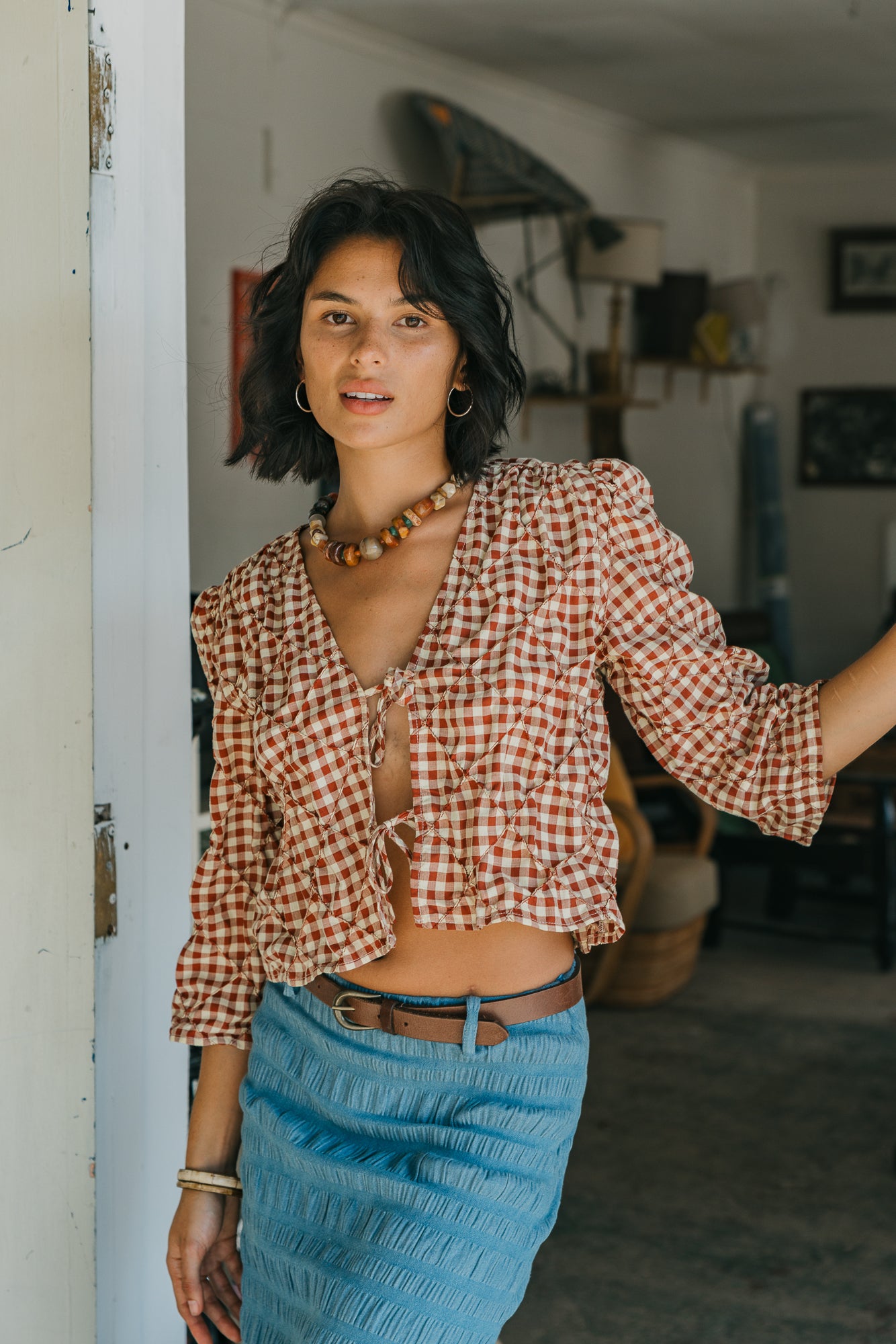 Poppy - Red Checked Blouse
