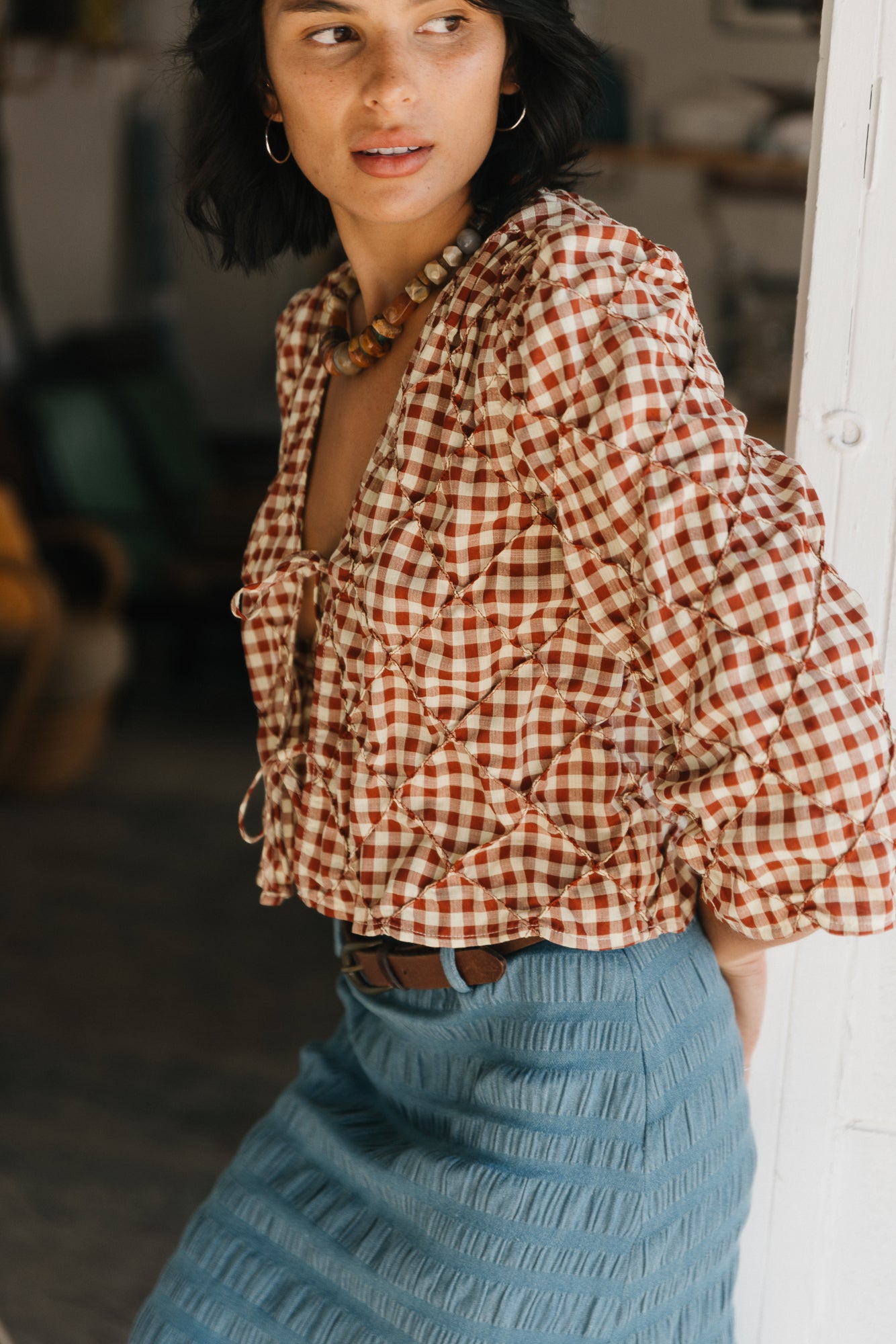 Poppy - Red Checked Blouse