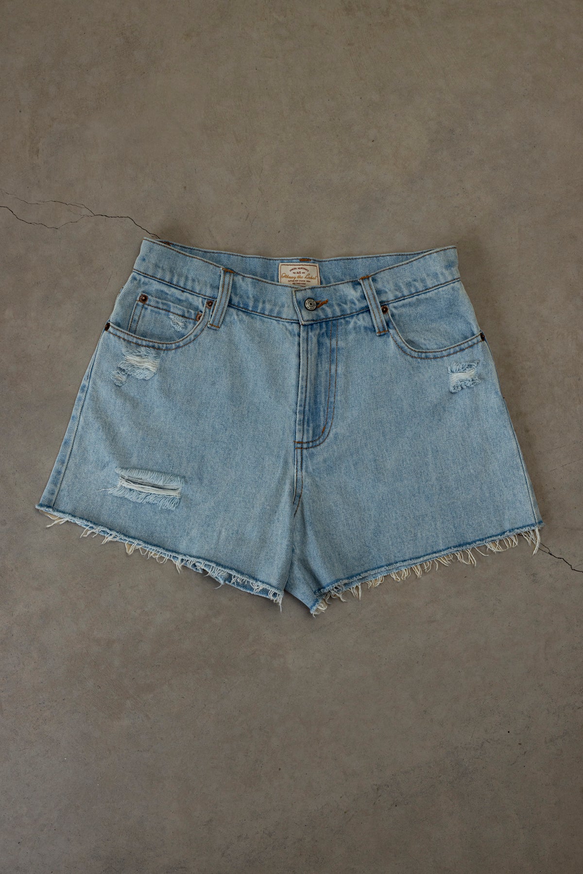 Country Club High-Waist Denim Shorts