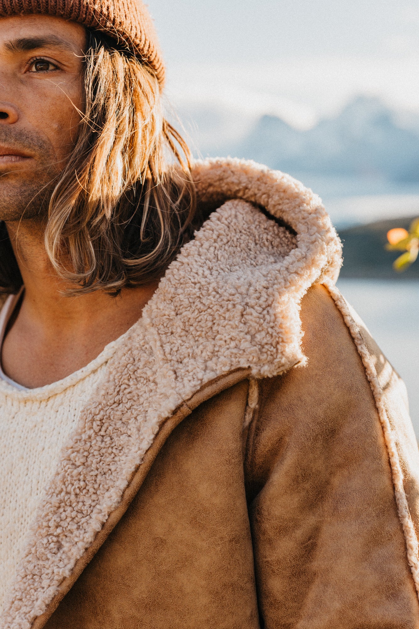 Wildway Sherpa Suede Jacket - Light Brown