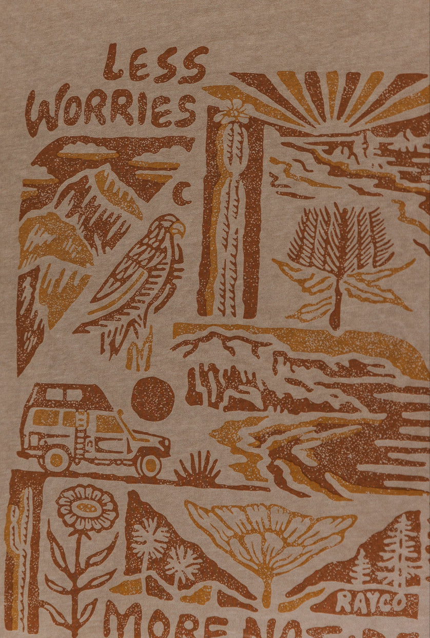 Less Worries More Nature Rayco Unisex T-Shirt - Rust