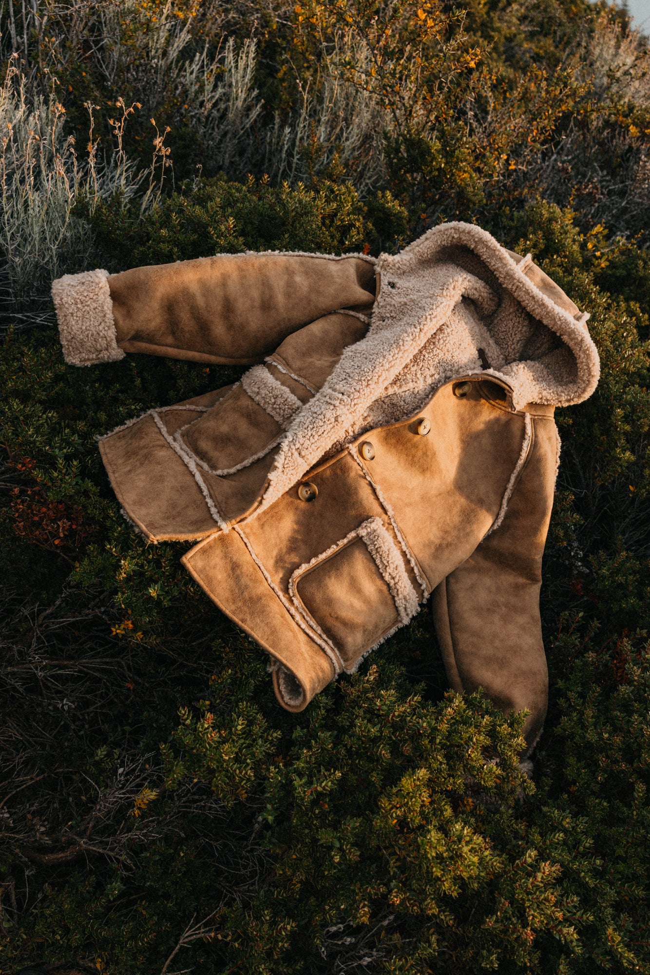 Wildway Sherpa Suede Jacket - Light Brown