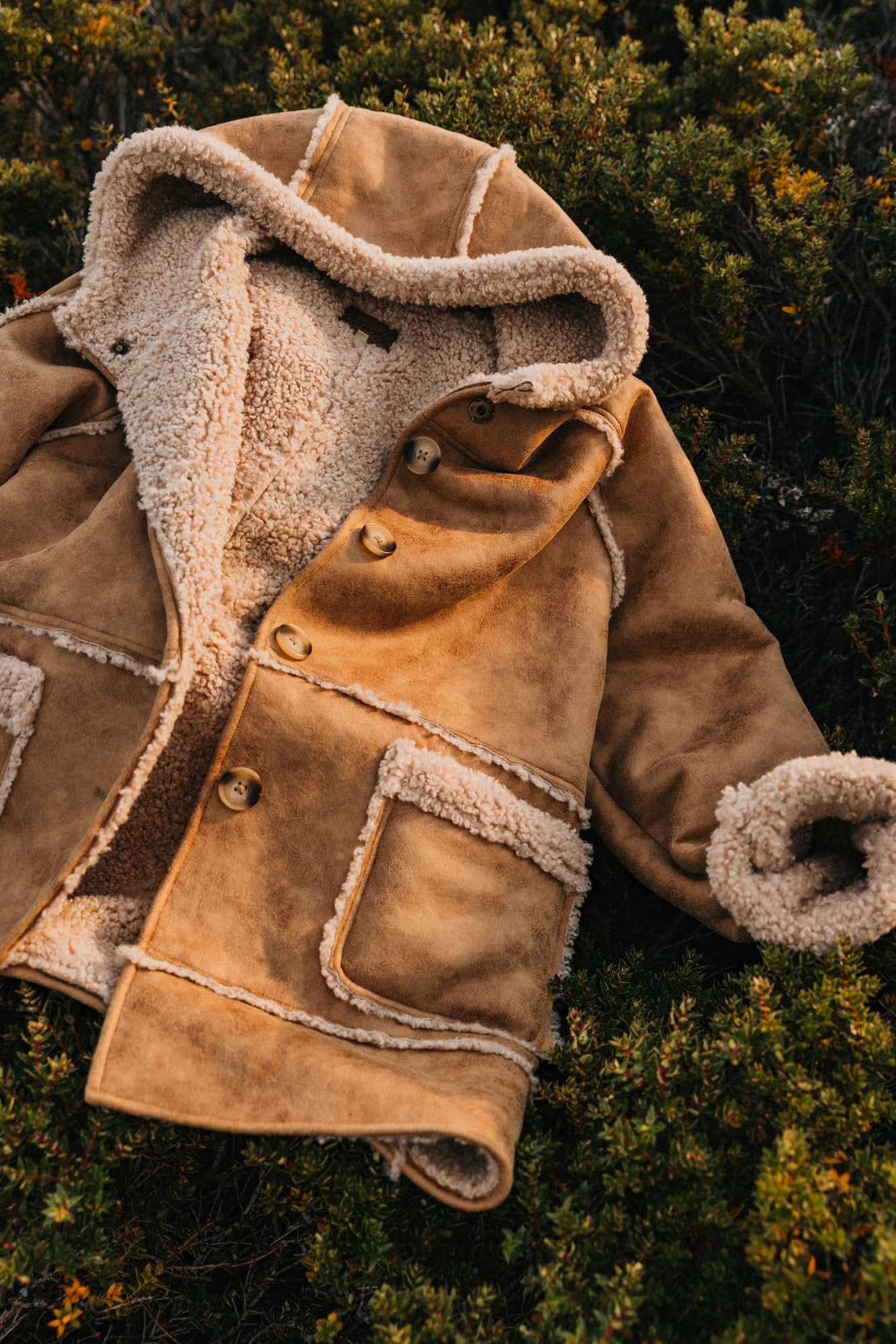 Wildway Sherpa Suede Jacket - Light Brown