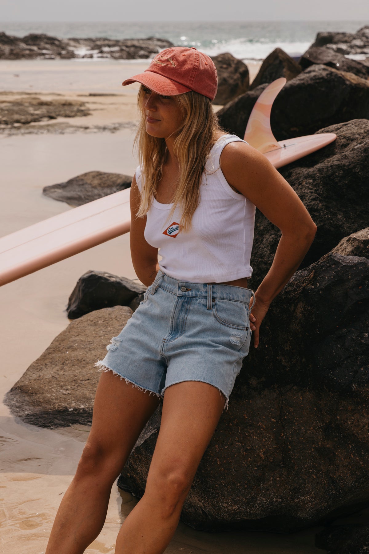 Country Club High-Waist Denim Shorts