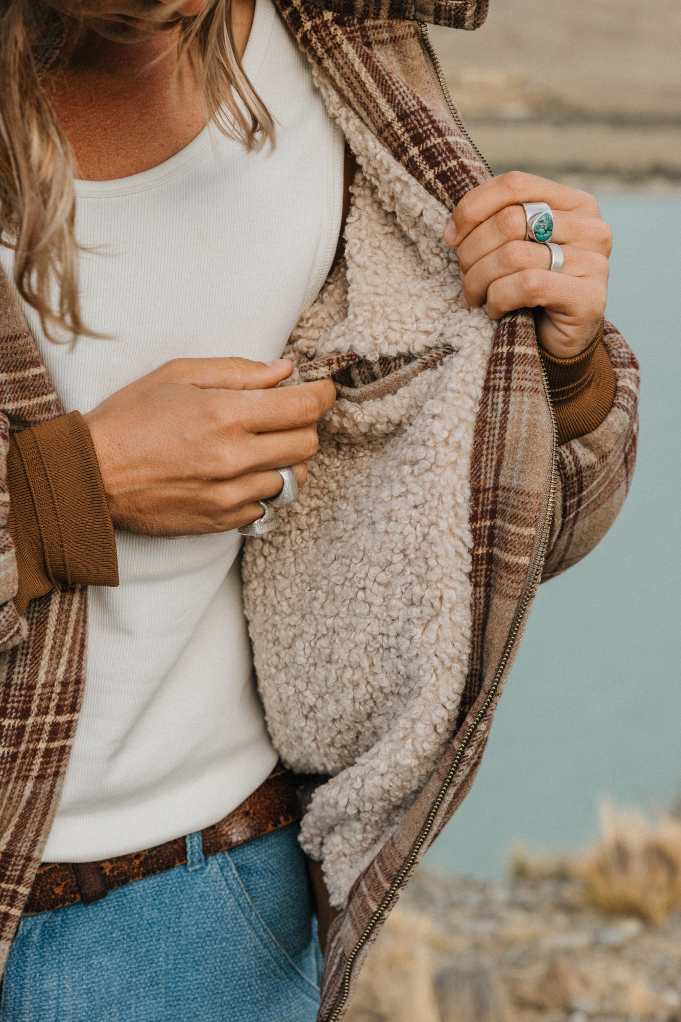 Highland Sherpa Plaid Jacket