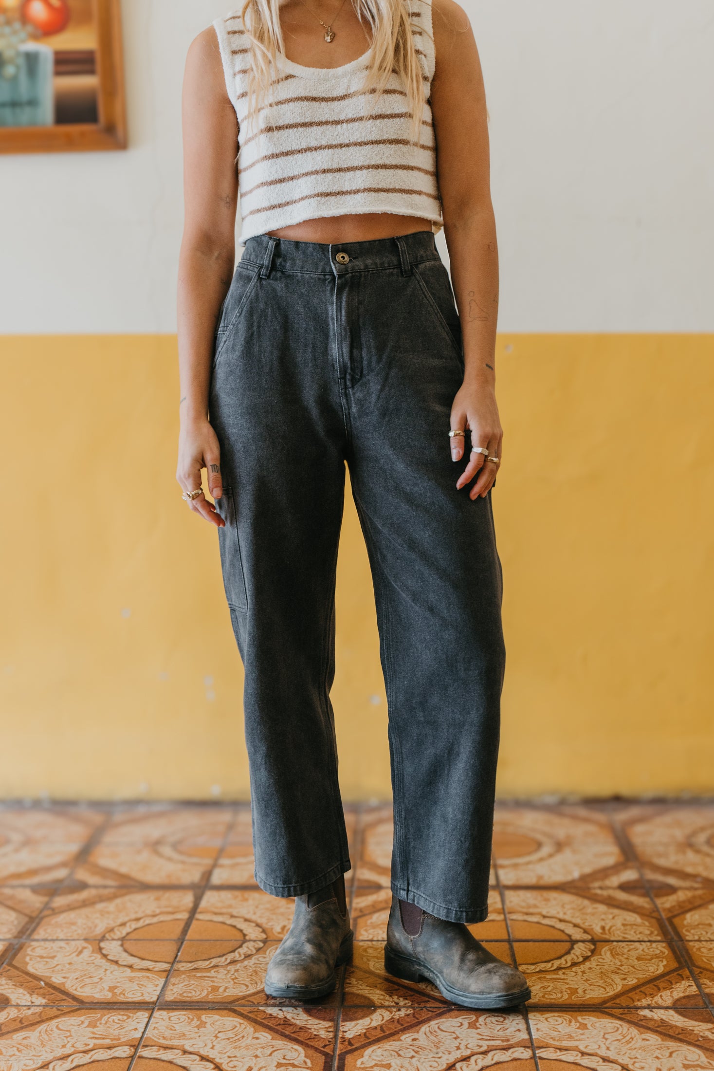 JMM Series - Black Washed Unisex Baggy Jeans