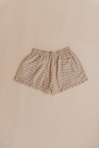 Lana Checkered Beige Shorts
