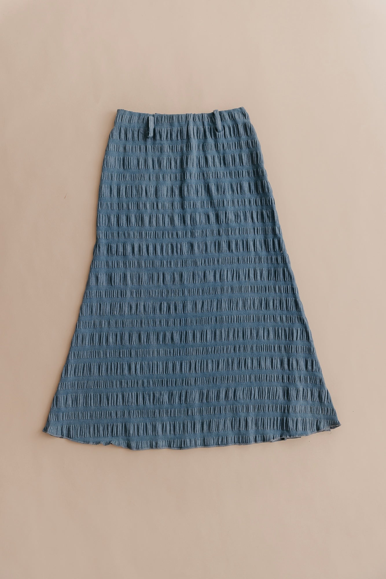 Skye - Denim Textured Midi Skirt