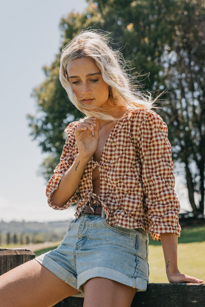Poppy - Red Checked Blouse