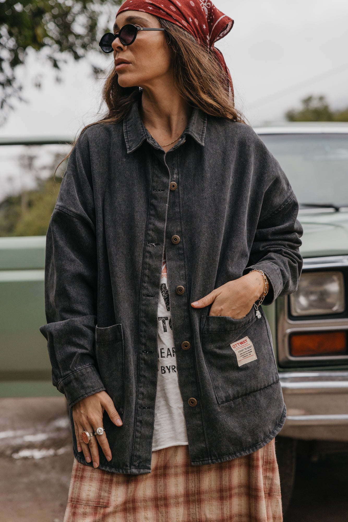 Carter Light Denim Unisex Jacket - Washed Black