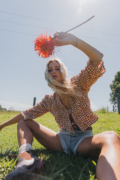 Poppy - Red Checked Blouse