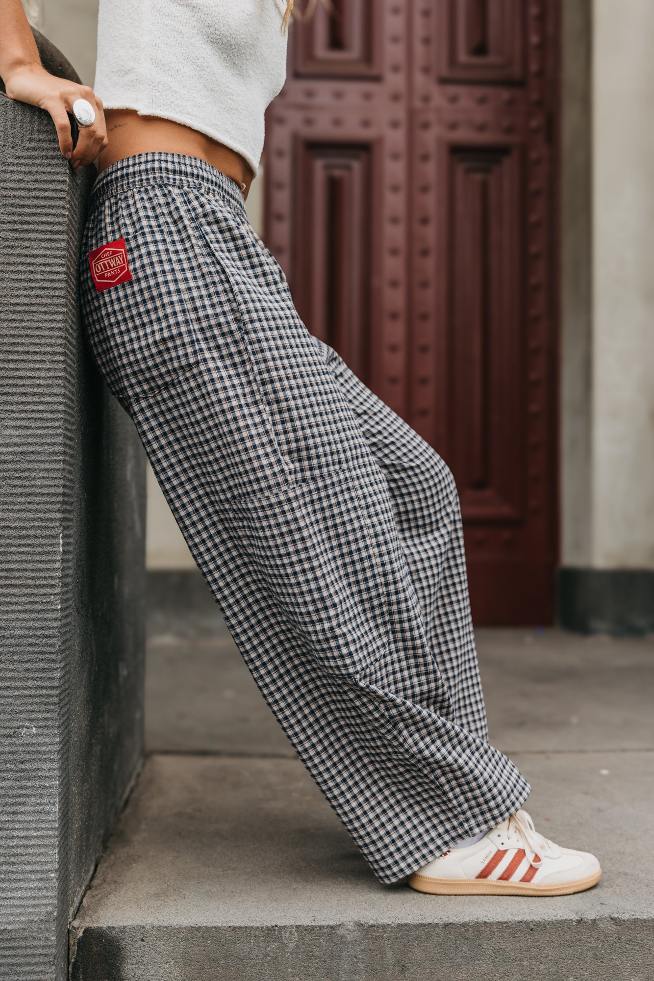 Chef Ottway Pants Unisex - Blue and Cream Plaid