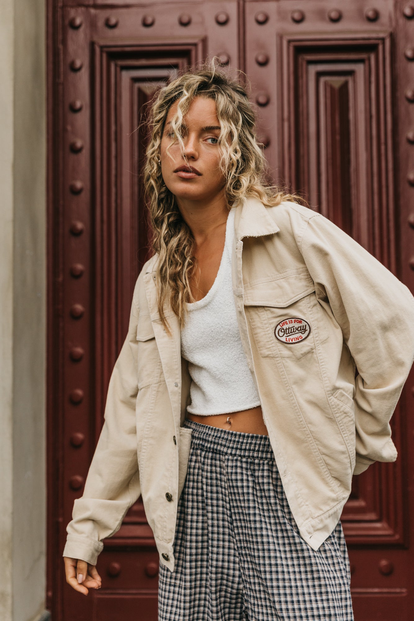 Lowkey Corduroy Unisex Jacket - Cream