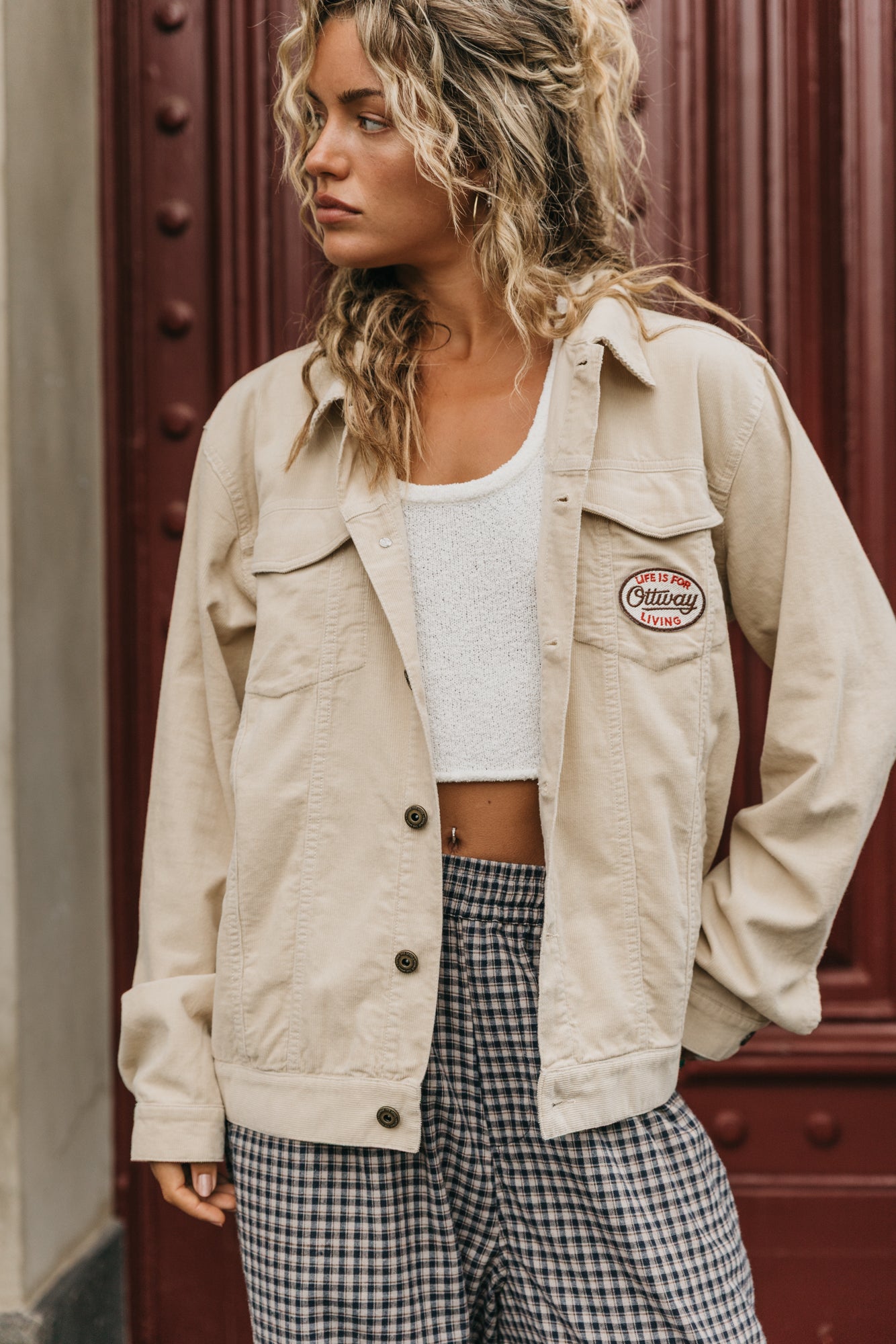 Lowkey Corduroy Unisex Jacket - Cream