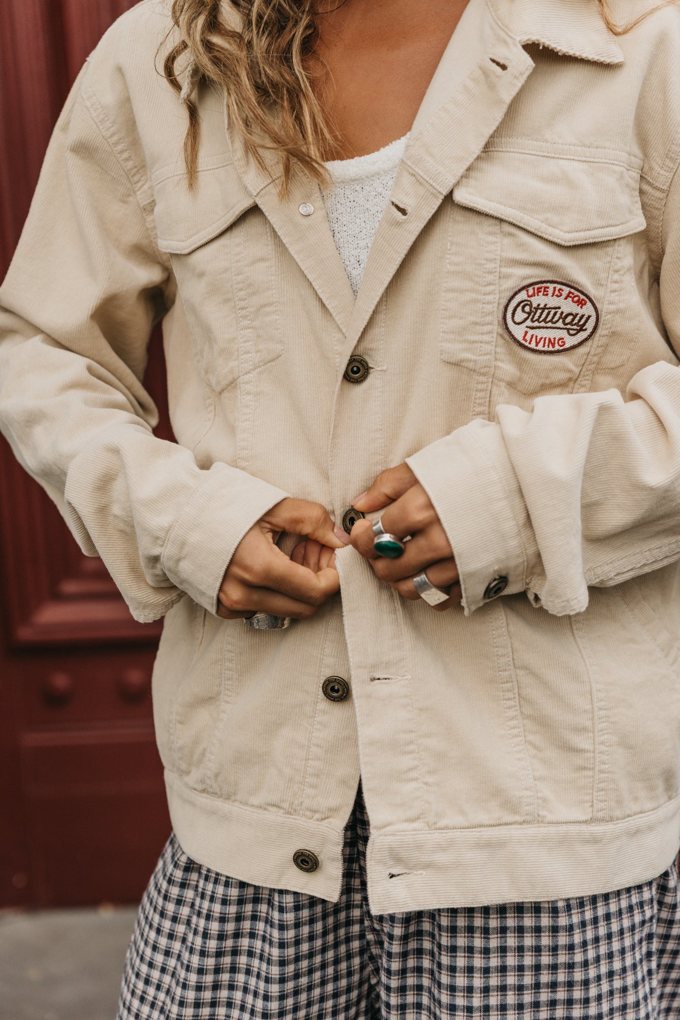 Lowkey Corduroy Unisex Jacket - Cream
