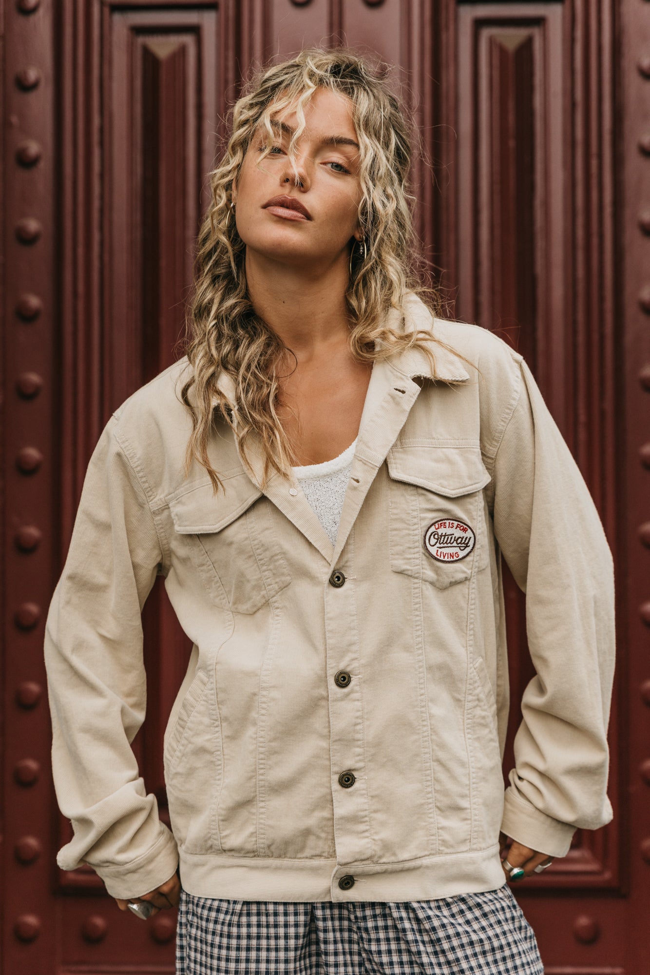 Lowkey Corduroy Unisex Jacket - Cream