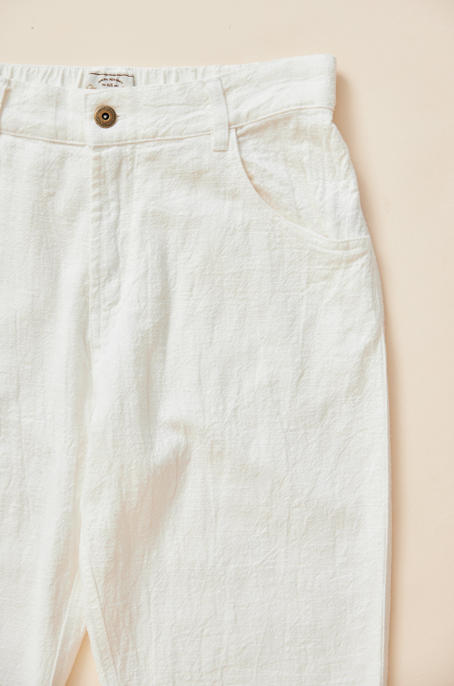 Miller - Unisex Textured Linen Pants - White