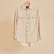 Load image into Gallery viewer, Cream Corduroy - Women Long Sleeve Shirt