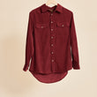 Load image into Gallery viewer, Burgundy Corduroy - Women Long Sleeve Shirt