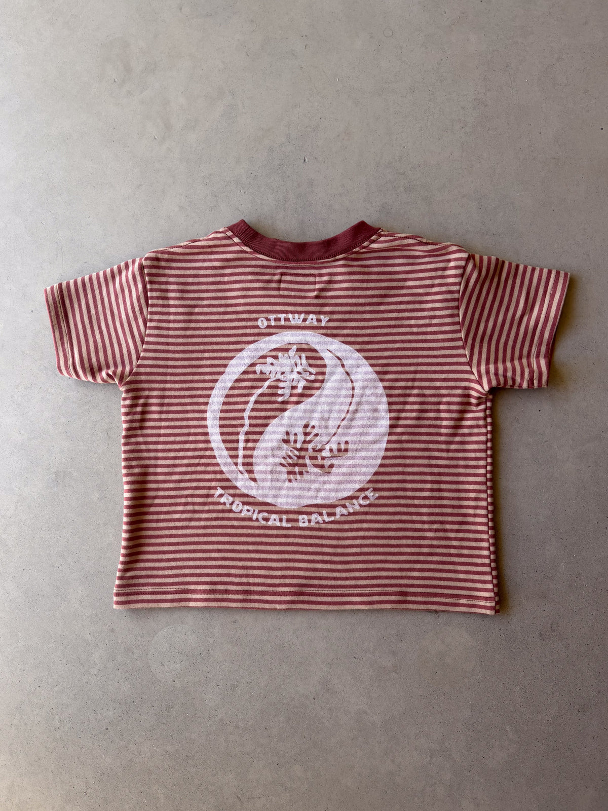Nolan gestreiftes Langarm-Unisex-T-Shirt – Braun und Creme – Kinder