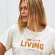 Load image into Gallery viewer, Life is for Living cropped T-Shirt - White