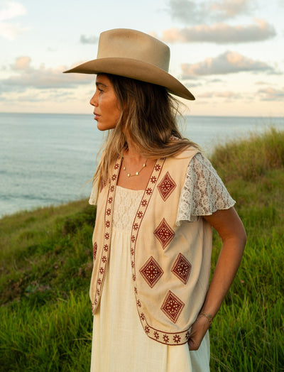Boho Vest - Sage