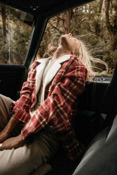 Rover - Women Burgundy Flannel Jacket