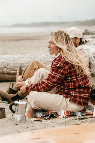 Rover - Women Burgundy Flannel Jacket