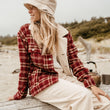 Load image into Gallery viewer, Rover - Women Burgundy Flannel Jacket