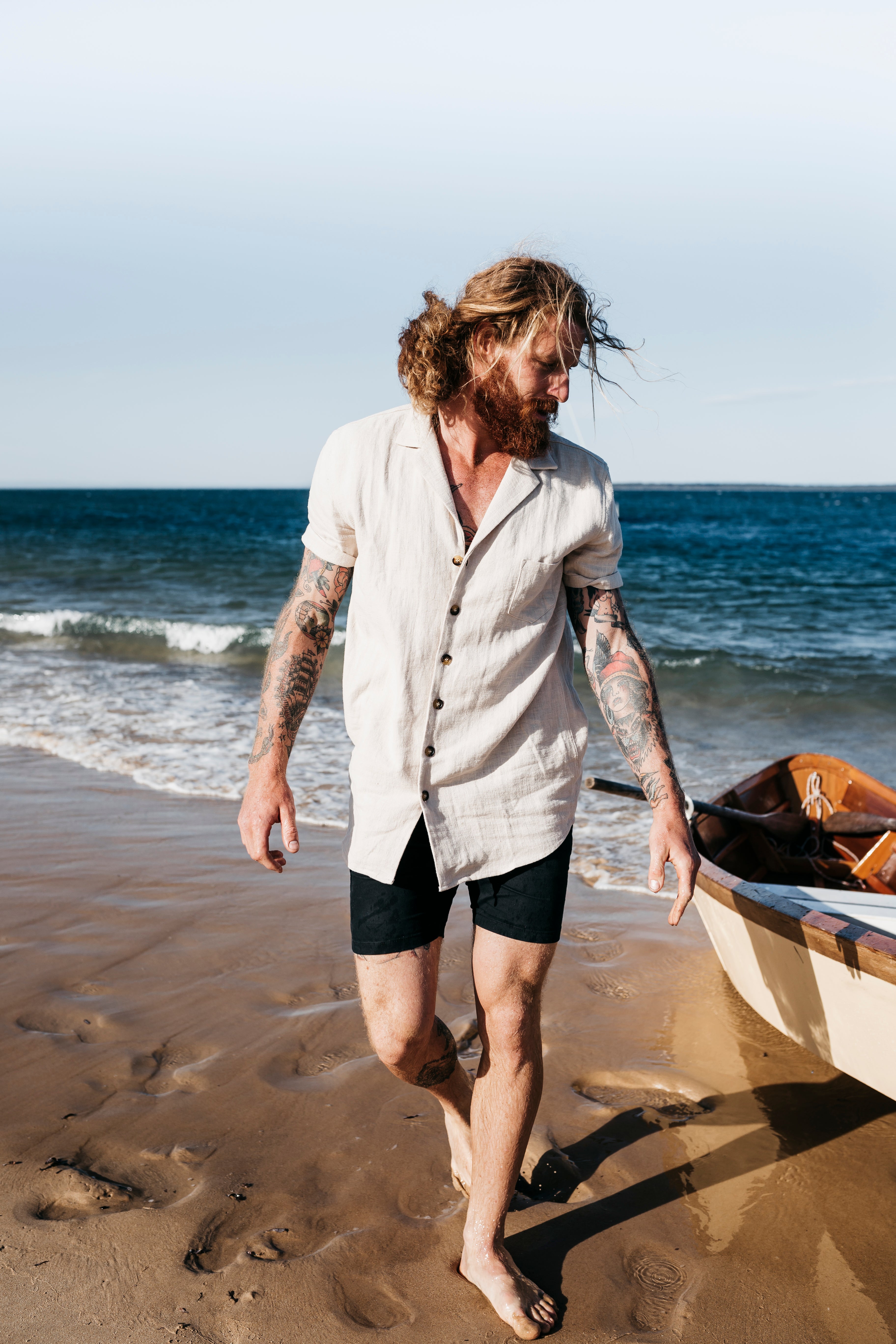 Whistler Cream - Ramie Short Sleeve Shirt