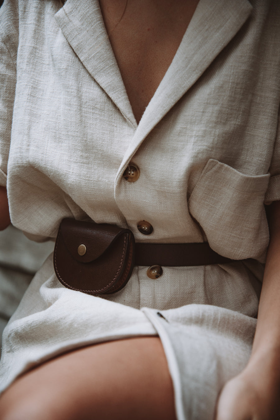 Chestnut Pouch Handcrafted Leather Belt