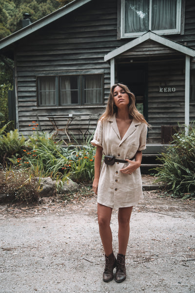 Whistler Cream - Ramie Shirt Dress