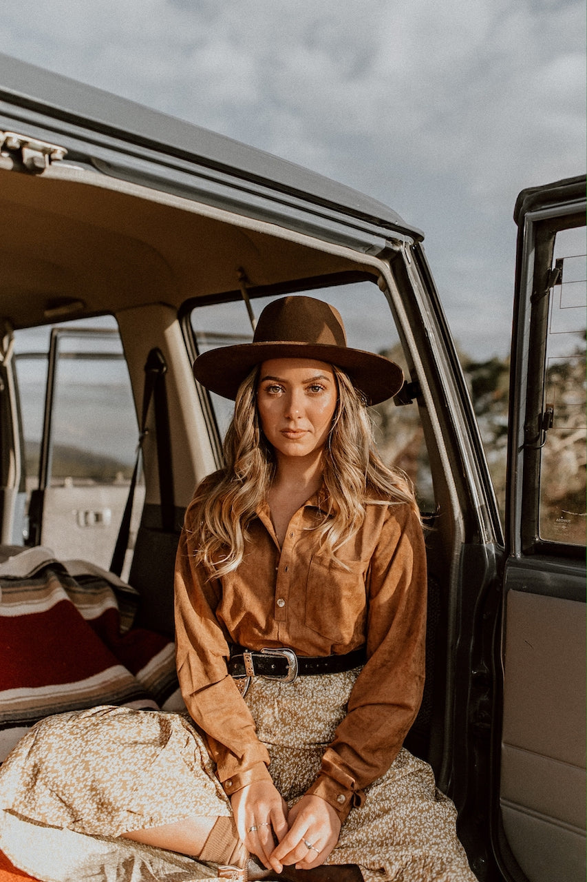 Stafford - Women Suede Long Sleeve Shirt