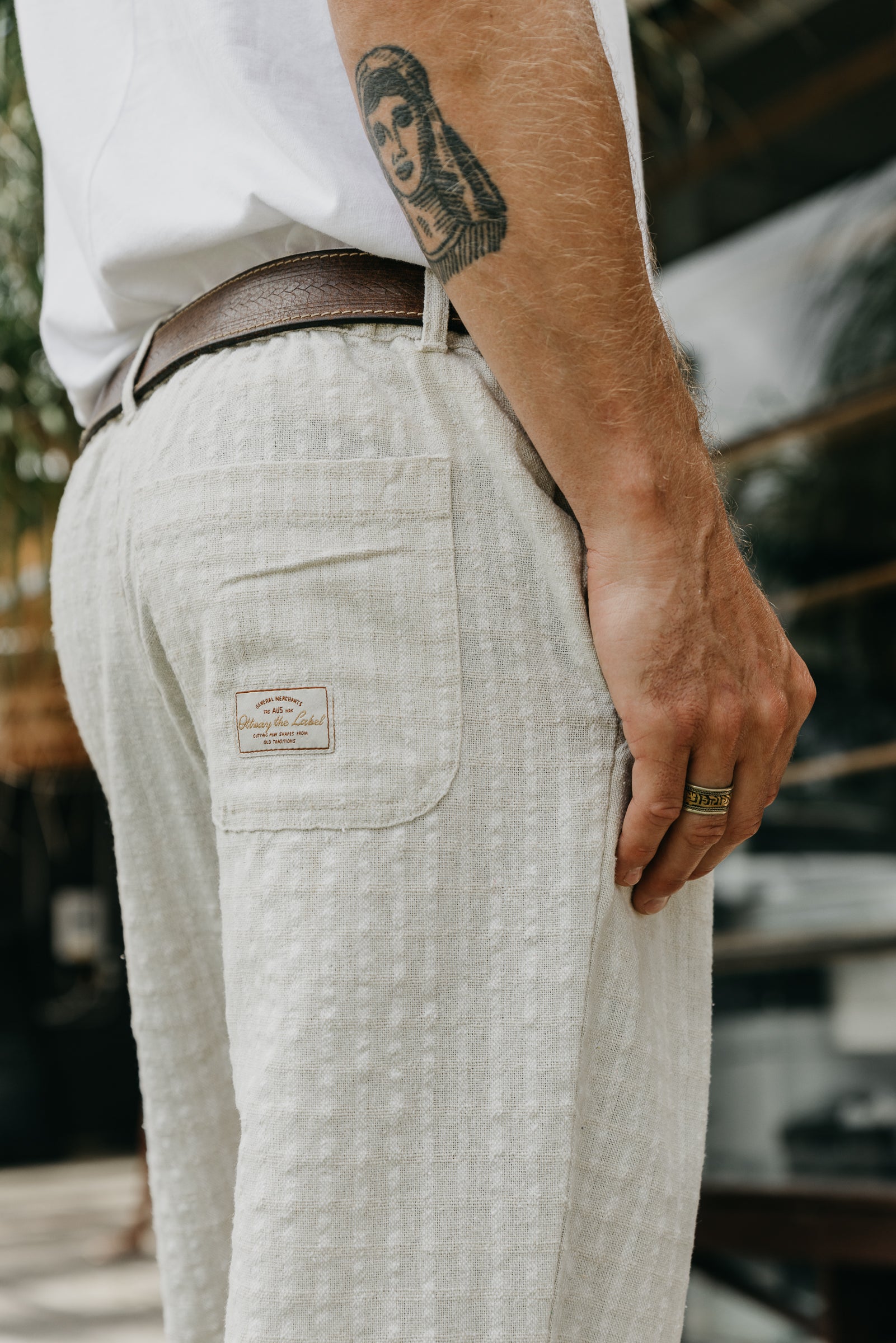 Bowie - Cream Checked Pants