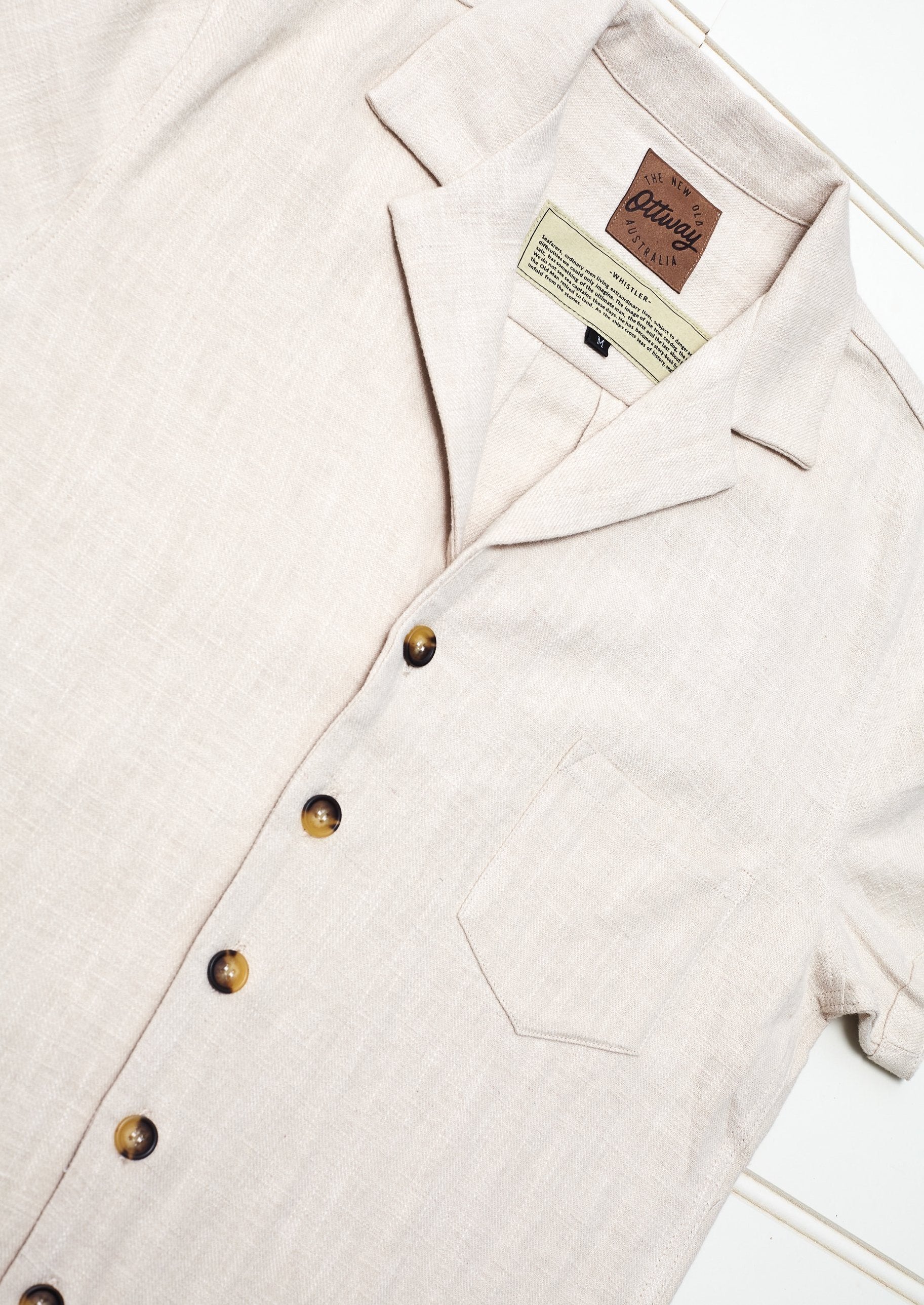 Whistler Cream - Ramie Short Sleeve Shirt