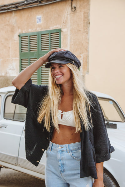 BRELLA - Women Black Short Sleeve Shirt