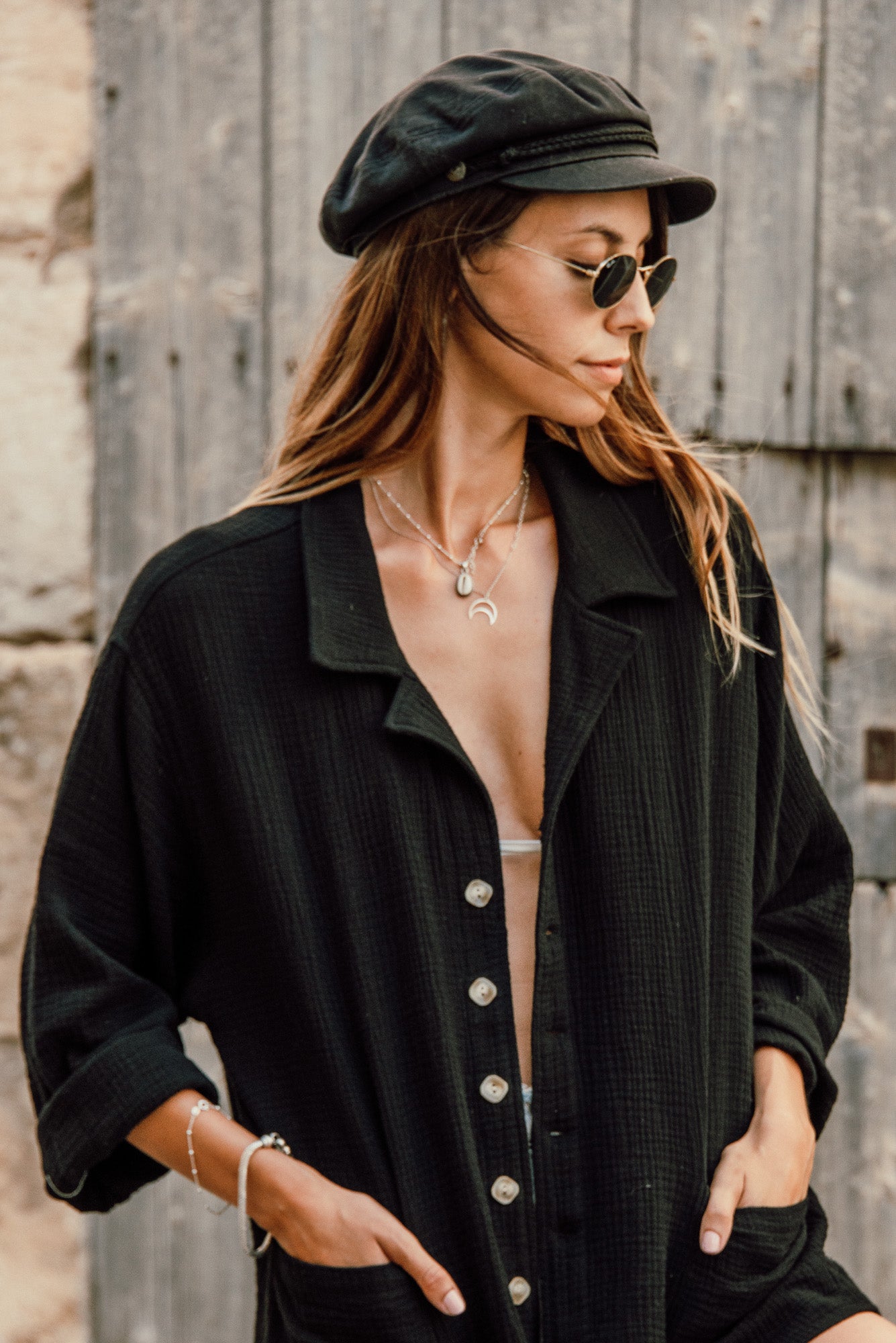 PALMER - WOMEN BLACK LONG SLEEVE SHIRT