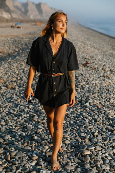 Whistler Navy - Ramie Shirt Dress